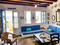 Traditional 2-storey white with blue window Cycladic summer house. In a small co Athens, Greece Beautiful comfy Serifos House (20m from Sea) Entire home vacation rental 12063965