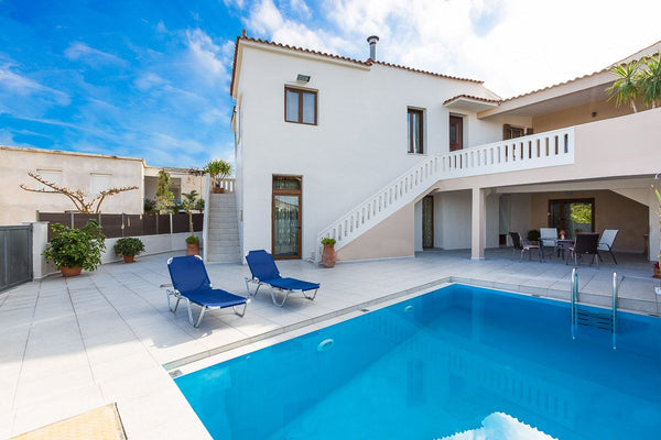 Our Villa is located in a traditional village, just three km from Maleme beach.  Chania, Greece ★ Lefteris Villa with Pool, 3km from the Beach! ★ Entire villa vacation rental 26408885