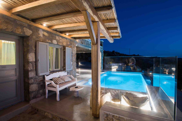 Mykonos Village, as it is located on a hill, offers panoramic views and is an ex Greece Deluxe Apartment with Kitchen and Outdoor Pool Cycladic home vacation rental 25287787