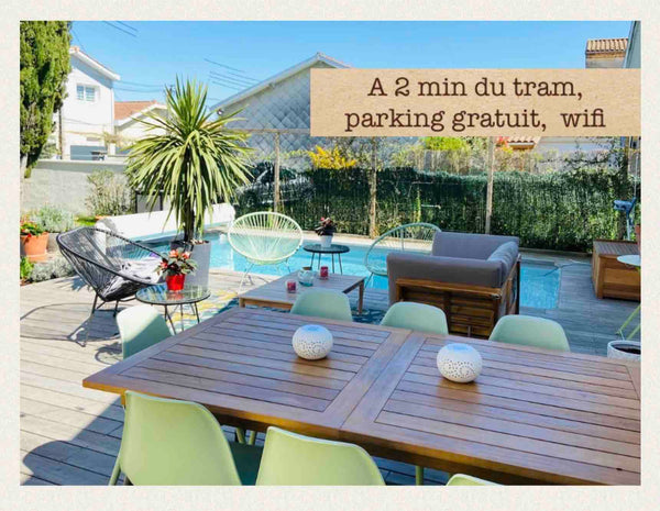 Remboursement si restriction de déplacement <br /> <br />Nous serons ravis de vo Mérignac, France Rare!Villa piscine privée chauffée proche tram A Entire home vacation rental 36016659