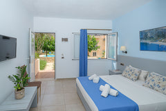 Hotel Calypso is an iconic and family friendly hotel located in the village of t Rethimnon, Greece Calypso - Standard Room with Garden and Pool View Room in hotel vacation rental 45487671