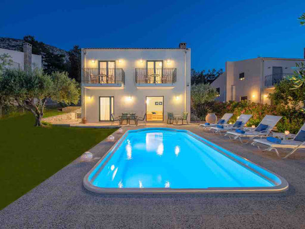 Breath-taking view over the sea, mountain, olive trees, local towns and villages Hersonissos, Greece Nefeli Green Villa - with private pool Entire home vacation rental 13032954