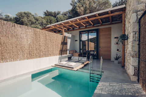 A luxury 27sqm Suite with a private pool and spacious balcony where you can enjo Greece Junior Retreat with Private Pool & mountain view Room in hotel vacation rental 35333686