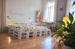 Private double room in a creatively furnished, big apartment in the 6th district Vienna, Austria artist home with lovely furniture and a view. Private room in rental unit vacation rental 15215204