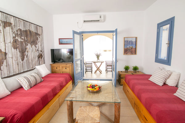 The house is a two-leveled building with one terrace at the front and one at the Athens, Greece Philip's House Cycladic home vacation rental 36376007