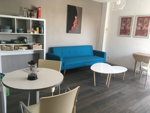 Joli T1 bis de 33m², meublé, décoré et équipé dans résidence au calme proche Mét Lyon, France T1 bis "rose poudré et bleu canard" ! Entire condo vacation rental 20021210