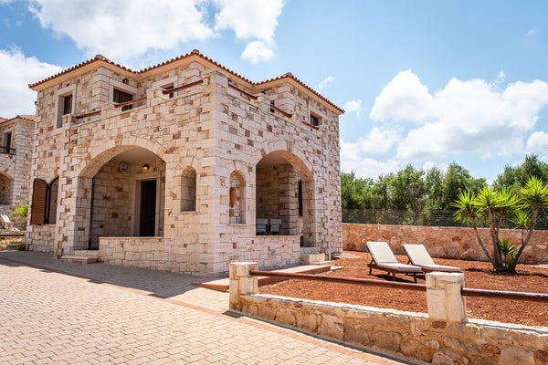 The brand-new villa is build with stone, wood & quality materials. <br /> The ai  Ydria Villas Entire villa vacation rental 44059012