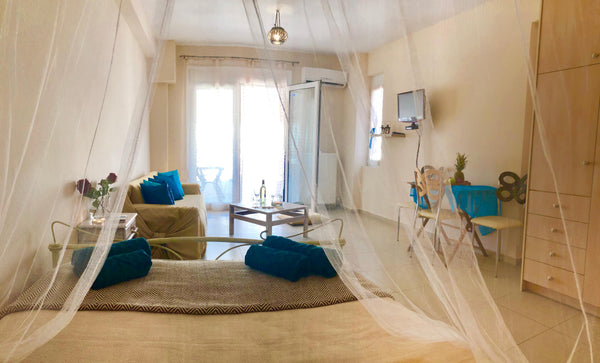 Comfortable and beautiful fully equipped apartment of 40 sq.m. in a new building Rethimnon, Greece Angela's cozy apartment 150m from the sea Entire rental unit vacation rental 26195336
