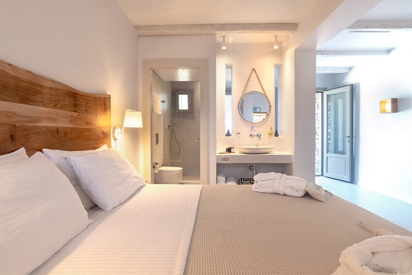 Fully renovated suite located on the ground floor and feature a private garden o  Paros Comfy - Family Suite with Private Pool Room in bed and breakfast vacation rental 34995383
