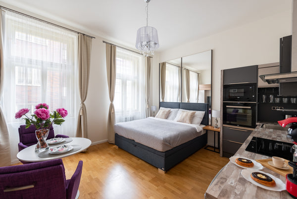 The apartment is here only for your use. There is a fully equipped kitchen. In t Prague, Czechia Stylish apartment in the center near Wenceslas sq. Entire condo vacation rental 600380854086945569