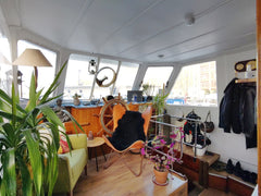 The classic wooden yacht 'Fontaine' built in 1961 in France now resides in Chris Copenhagen, Denmark Yacht cabins, kitchen, bathroom and front deck Boat vacation rental 689772730415188090