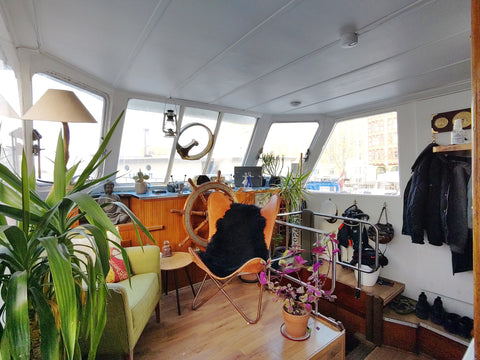 The classic wooden yacht 'Fontaine' built in 1961 in France now resides in Chris Copenhagen, Denmark Cabin and kitchen in yacht at city center Private room in boat vacation rental 698481912256969547