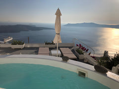 Two terraces with the famous view EXCLUSIVELY for you and a courtyard with priva Thermi, Greece Top spot, view, terraces, jacuzzi, cave, sleeps 6 Cycladic home vacation rental 4800613