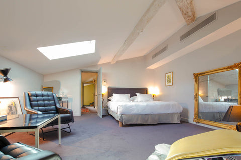 THE CONCEPT <br /> <br />This XVIIIth century residence of character combines th  Beautiful gray attic suite and its zebra carpet Private room in bed and breakfast vacation rental 45966777