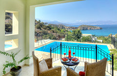 Overlooking the tropical gardens and gazing into the infinity of Aegean Sea, the Agios Nikolaos, Greece Beach front villa Aris Entire villa vacation rental 15477094