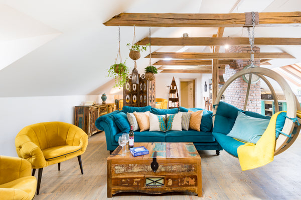 Immerse yourself in this peaceful designer space located a stone's throw from 70 Prague, Czechia Chill in the Hanging Chair in a Boho-Chic Loft Entire rental unit vacation rental 12995752