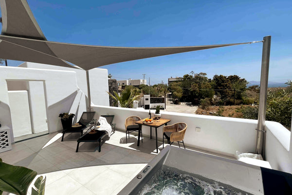 Soak up the modern and Cycladic traditional charm of this brand new villa! iL Fa Greece iL Fagiolo Suites | Hot Tub| Privacy| Free Parking Entire serviced apartment vacation rental 29954163