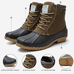 ALEADER Mens Duck Boot | Waterproof Shell | Fur Lined Insulated Winter Snow Boot