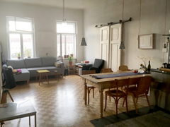 Our apartment has a large open floor kitchen-living room, two spacious bedrooms  Vienna, Austria Central Flat in Vienna with tinny balcony Entire rental unit vacation rental 44790205