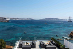 With unobstructed view to the deep blue of the Aegean Sea and Chora of Mykonos,  Greece Obsession Standard Double Room Cycladic home vacation rental 37651429