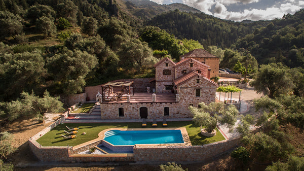 A traditional stone house in a quiet mountain village Thymia, Keramia with breat Chania, Greece Villa Fabrica, traditional Cretan House Entire villa vacation rental 12351859