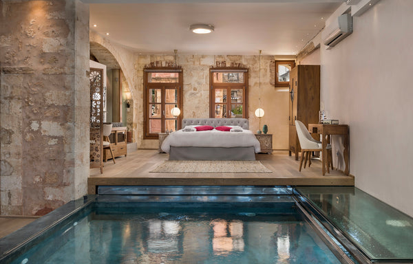 This 90 sq m Suite is located in a newly renovated venetian building in the Old  Chania, Greece Superior Sea View Suite with Heated Plunge Pool Entire rental unit vacation rental 14776468