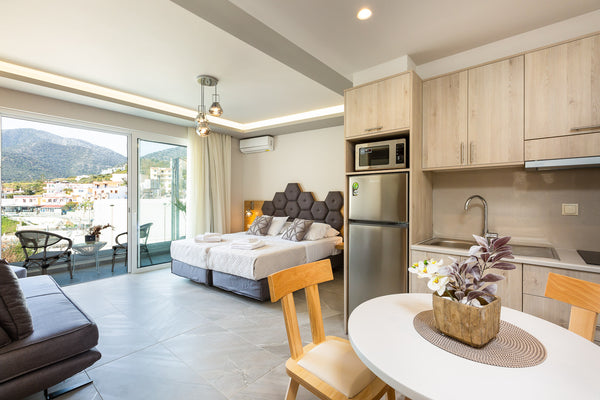 Our small Luxury Hotel, Akrogiali, is located in Bali, in Crete and only 90 mete Rethimnon, Greece Deluxe Studio with Sea view Room in aparthotel vacation rental 47799847