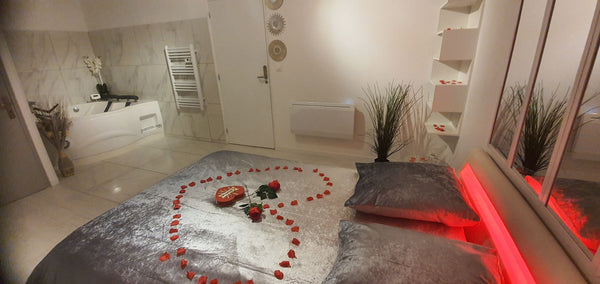 Les Love Rooms de la Presqu'île sont équipés d'une télévision à écran plat avec  Bordeaux, France Suite avec jacuzzi privé et décoration romantique Private room in casa particular vacation rental 618571686060744004