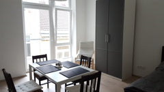This with love newly adapted apartment consits of  a kitchen with fridge and Bre Vienna, Austria Black and White studio near WU and City Center Entire rental unit vacation rental 33736620