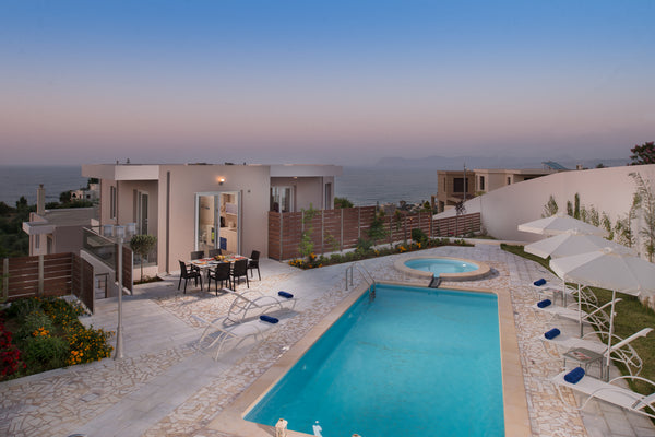 Luxury family (2 bedroom, 3 bathroom) villa with stunning panoramic Mediterranea Chania, Greece Dream sea view family Villa 10m walk from beach Entire villa vacation rental 21748871