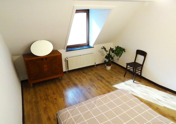 Bright and pleasant room in a pitched roof penthouse apartment with endless livi Brussels, Belgium Bright room in penthouse apartment in Saint Gilles Private room in rental unit vacation rental 6131872
