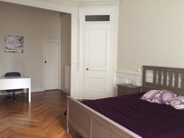 Mon logement est situé a 2 min de la gare de Perrache. Dans le quartier d'Ainay. Lyon, France Chambre spacieuse 25m2 en plein centre ville. Shared room in rental unit vacation rental 13385354