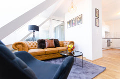 Step into the comfort of this stylish, sun-soaked rooftop apartment, with outsta Vienna, Austria ★Cozy & Elegant★ | Near Danube, ♛King Bed, Balcony Entire rental unit vacation rental 43766605