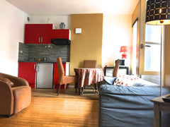 The flat has an open and fully equipped kitchen on the bright and sunny living r Bordeaux, France Superb F2 - View on Cathédrale Entire rental unit vacation rental 10030600