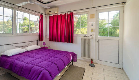 A sunny newly furnished air conditioned  room with a double bed and balcony very Athens, Greece BLUE SKY room with shared bathroom and kitchen. Private room in rental unit vacation rental 17432433