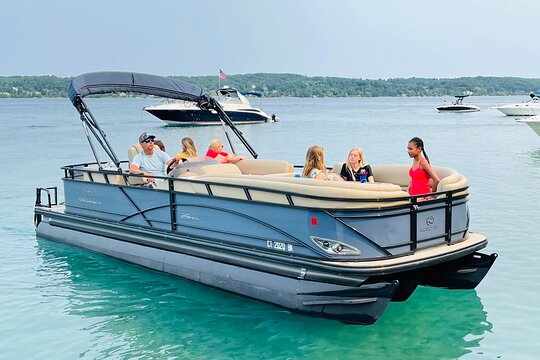 2 Hour Captain Chauffered Luxury Pontoon Charter from Traverse City (4 yrs & up)  Private Tours and Travel Guide America Detroit CITY Traverse City Destination Tour