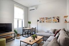 Featuring a twin bedroom and a double-bed bedroom, the cozy and stylish Theseus  Athens, Greece Stylish Apartment w/Patio in relaxing Athens area Entire rental unit vacation rental 41039226