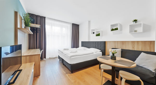Newly furnished studio with double bed for 2 persons, Smart TV, kitchenette and  Prague, Czechia NEW STUDIO APT with Netflix close to Old Town Entire serviced apartment vacation rental 38370381