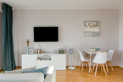 Make espresso in a cozy kitchen area and go to the panoramic window to behold sw Prague, Czechia Explore Prague from a Bright Studio with Park View Entire rental unit vacation rental 17383493