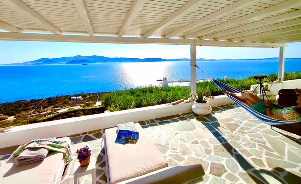 Situated on the top level of a large Mediterranean garden, Vista Ariadne is a hi Greece Vista Ariadne: amazing 180° view & total privacy Cycladic home vacation rental 24869885