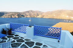 The studio includes one space with a small kitchen, a living space and a bedroom  Astypalean home with a view Cycladic home vacation rental 35462378