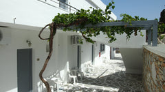 Located on the main road connecting the port to the village of Ios, breathtaking Thera, Greece Homer's Inn Private room in bed and breakfast vacation rental 42045188