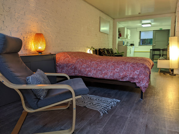 The studio has a double bed, sleeper sofa, TV with Netflix, private bathroom and Ghent, Belgium Private studio near city center Entire condo vacation rental 18875514