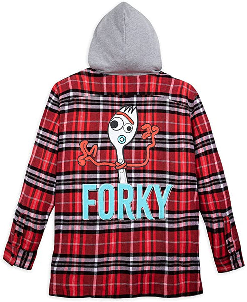 Disney Pixar Forky Hooded Flannel Shirt for Men – Toy Story 4