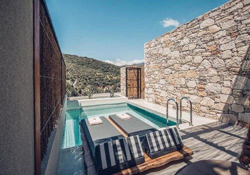 Experience the feeling of a luxurious bliss while enjoying your sun kissed terra Greece Premium Retreat with private pool & mountain view Room in boutique hotel vacation rental 606137758826613103