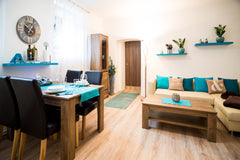The apartment has bedroom and living room with kitchen. From bedroom is entrance Prague, Czechia Vacation Home close to Castle, Terrace and Garden Entire rental unit vacation rental 21948411