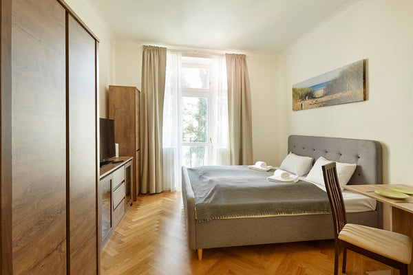 We are offering beautiful, modern, cozy apartments in a city center. The flat wa  Friendly apartments in Prague + Balcony  #302 Entire rental unit vacation rental 37198442