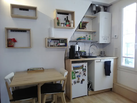 Studio cosy et lumineux au calme donnant entièrement sur cour, tout confort, cui  Studio Paris 19 - Quartier canal de l'Ourcq Entire rental unit vacation rental 25358260