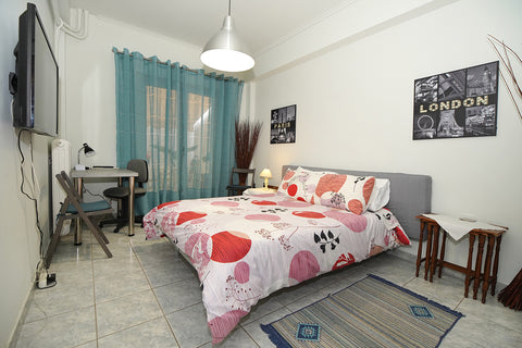 Apartment 34 sq.m. near the 9th bus stop Formionos.<br />Semi basement with doub Greece Home sweet home Entire condo vacation rental 27162126