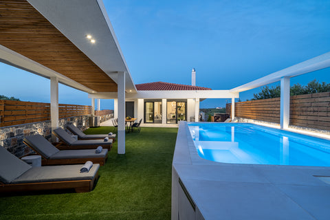 A dazzling spacious and elegant villa with a courtyard with pool, barbecue and n  Olea Iconic Villa Entire villa vacation rental 574465007771433239